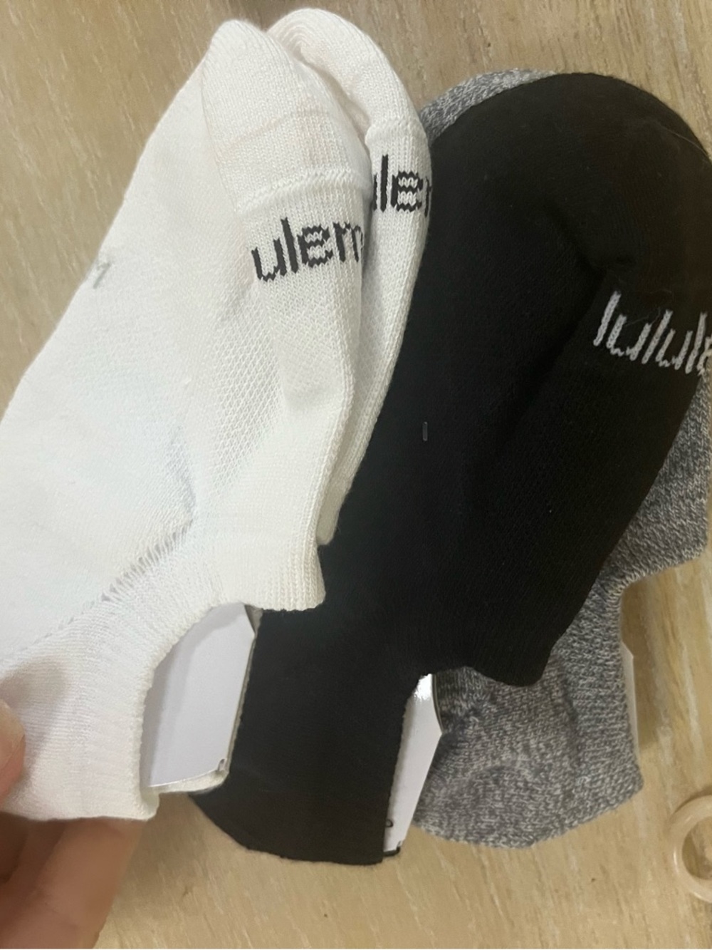 lululemon athletica No-Show Daily Essential Socks - White, Black, Gray (3 Pack) - Picture 5 of 10